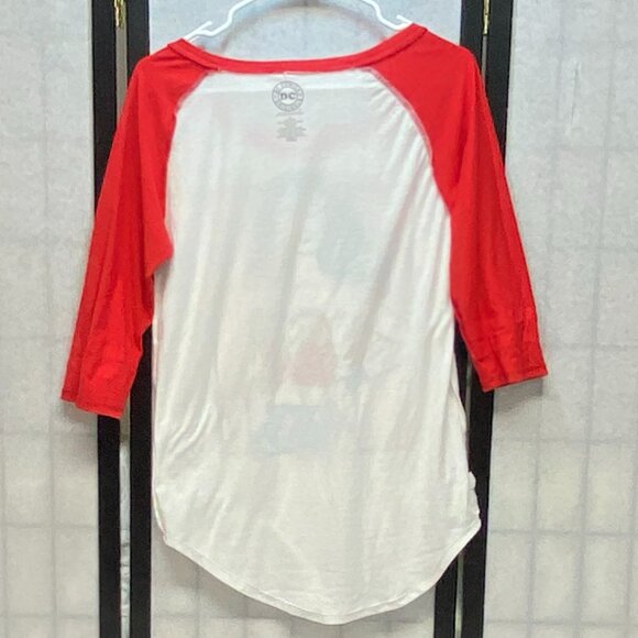 DC Comics Scoop Neck & Hem Wonder Woman 3/4 Raglan Sleeve Tee Shirt Red White XL - Picture 6 of 10